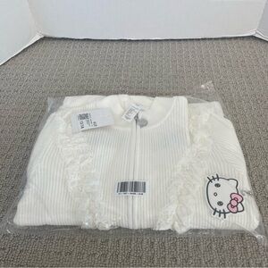 NWT forever 21 hello kitty girl’s white cardigan with lace